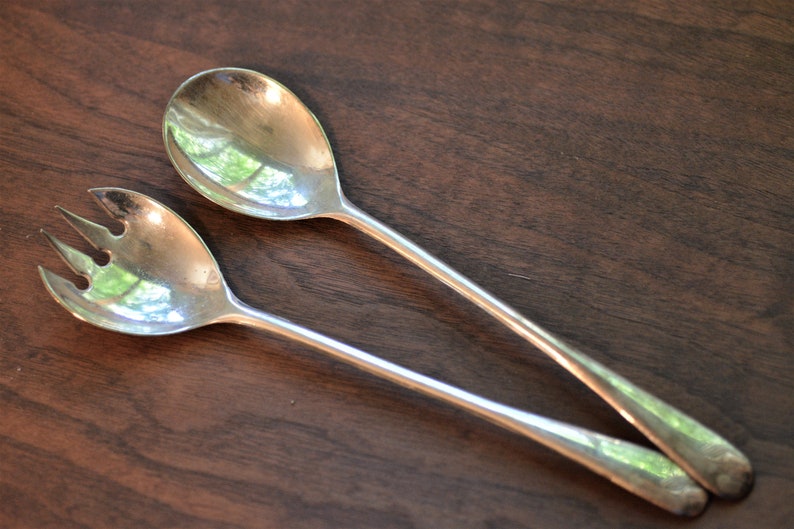 9 inch Italian Silverplated Salad Serving Set