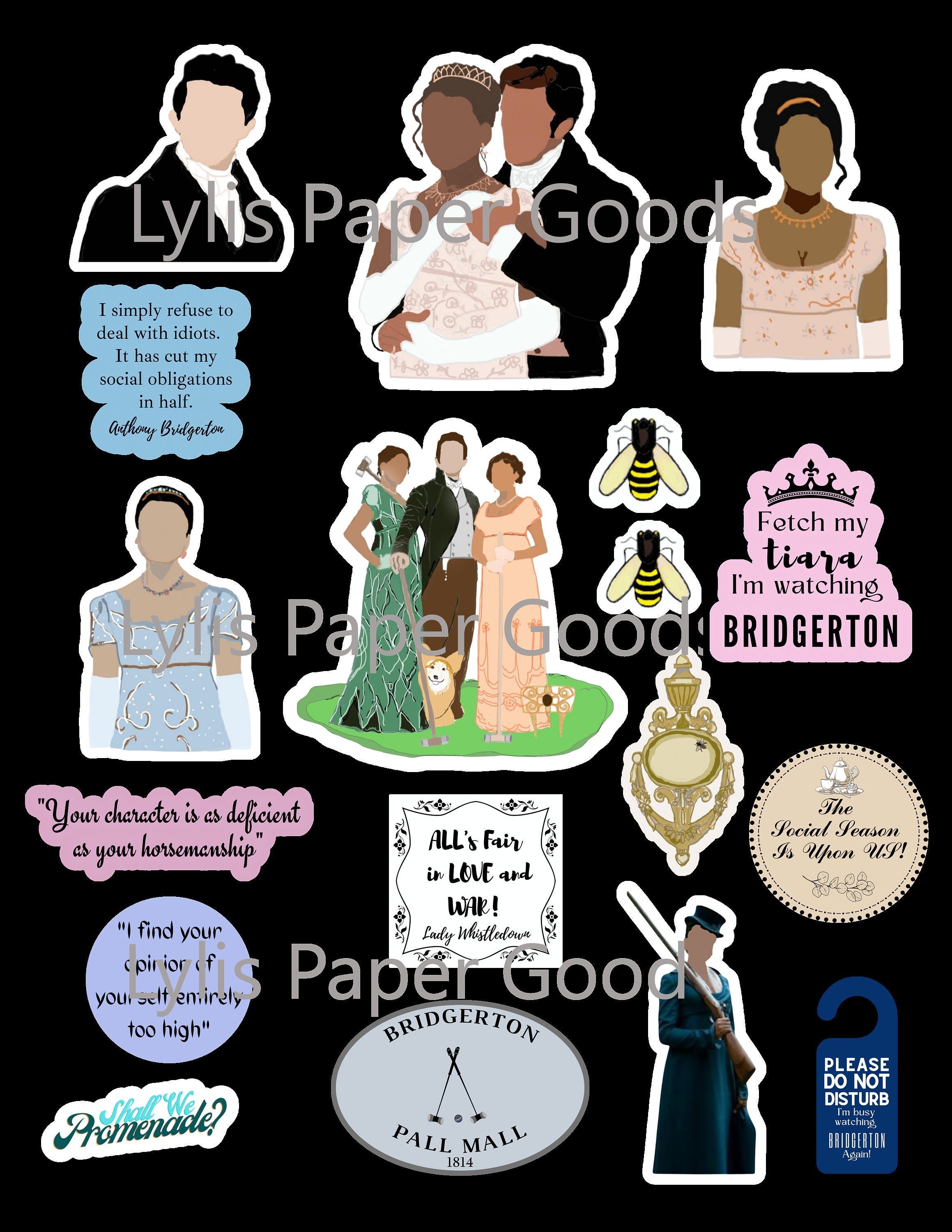 BRIDGERTON BUNDLE Season Two Stickers Instant Download PNG Files - Etsy
