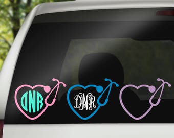 Stethoscope Decal | RN Love | Heart Stethoscope | Medical Assistant Love | Doctor | Monogram Decal | Laptop Decal | Monogram Stethoscope