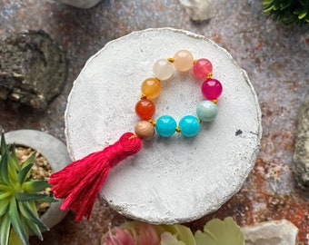 Mini mala GRATITUDE, finger jewel, meditation jewel, small semi-precious stone mala, soothing and relaxing jewel, original gift