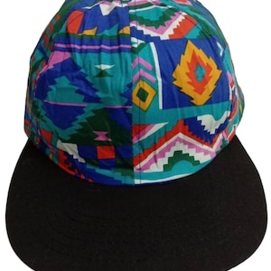 Rare Vintage ABSTRACT Hat,Aztec tribal, sportswear, sport cap, colorful hat 976 image 1
