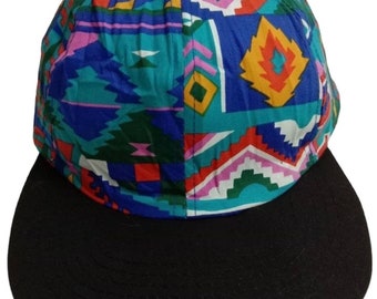 Rare Vintage  ABSTRACT Hat,Aztec tribal, sportswear, sport cap, colorful hat (976)