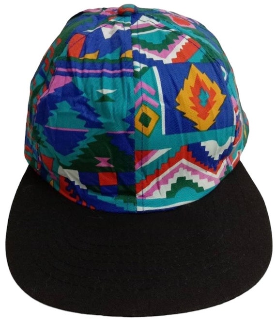 Rare Vintage  ABSTRACT Hat,Aztec tribal, sportswe… - image 1