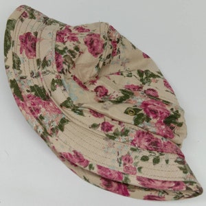 Raro Vintage NEW YORK HAT Co. Cappello a secchiello, cappello a secchiello fiore (708)