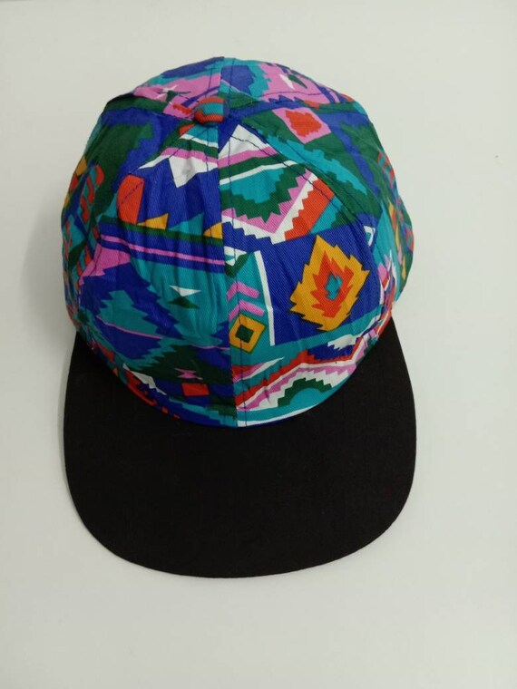 Rare Vintage  ABSTRACT Hat,Aztec tribal, sportswe… - image 2