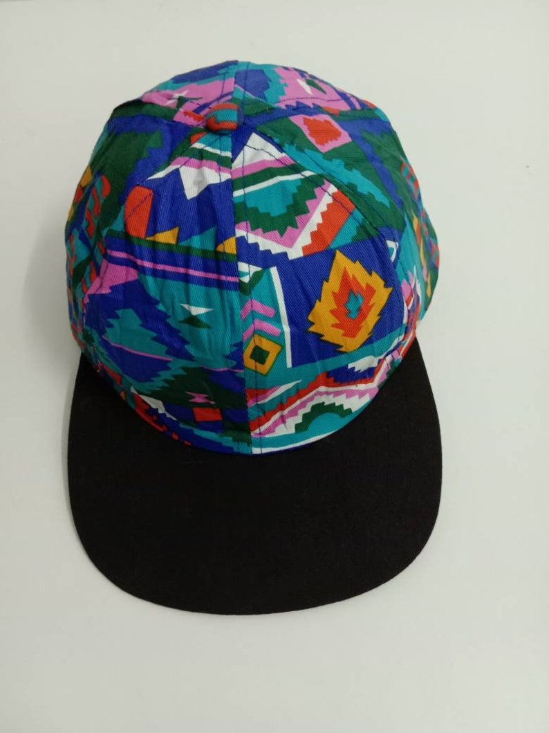 Rare Vintage ABSTRACT Hat,Aztec tribal, sportswear, sport cap, colorful hat 976 image 2