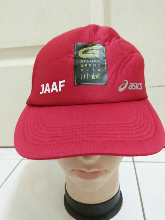 VINTAGE USA ASICS PINK RUNNING CAP,neon,80s,90s,ONE OF A