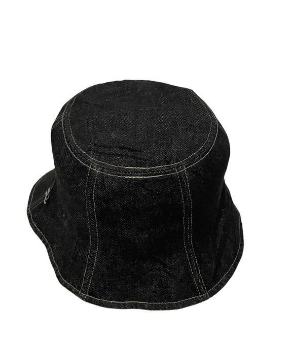 Rare Vintage Jeans bucket Hat, denim hat, black c… - image 3