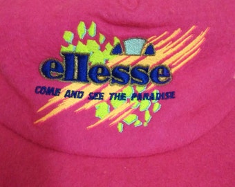 Rare Vintage ELLESSE Hat/Cap, Neon Color, Come and see paradise, Ski, Sport cap, winter cap, Pop Art, abstract, hipster (169)