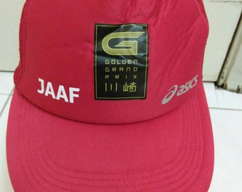 希少なヴィンテージアシックス帽子キャップ、JAAFアシックスキャップ