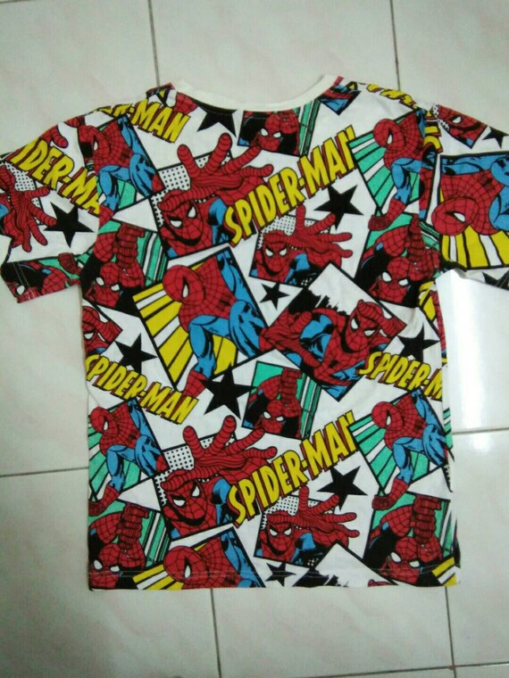 Rare Vintage 90s Spiderman T shirt, Spiderman ful… - image 2