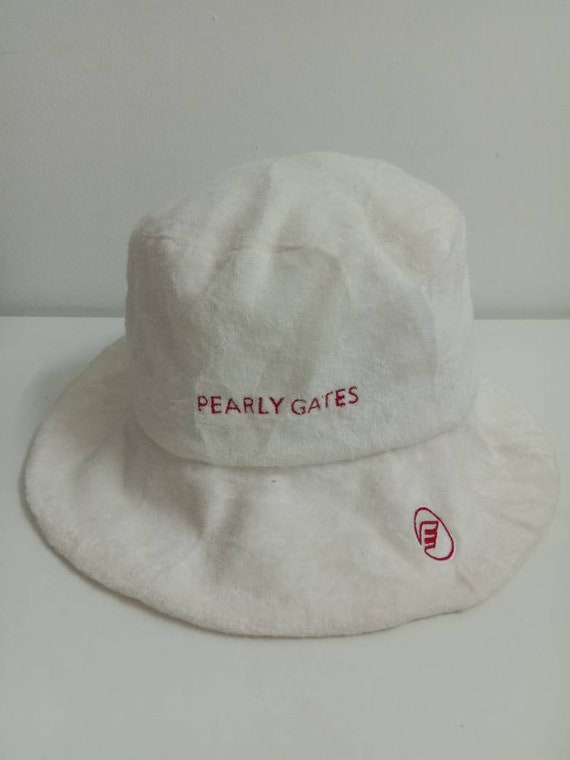 【PEARLY GATES】 Women's UV Cut Two Way Scarf Bucket Hat Genuine PEARLY GATES GOLF Womens Striped Twill Logo Bucket