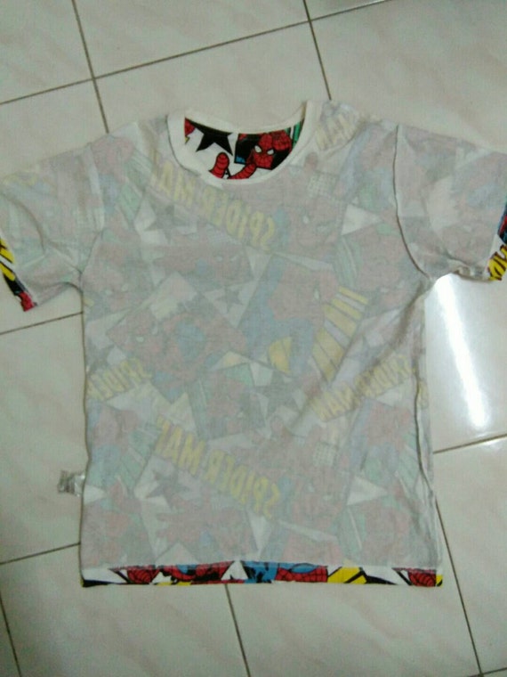 Rare Vintage 90s Spiderman T shirt, Spiderman ful… - image 3