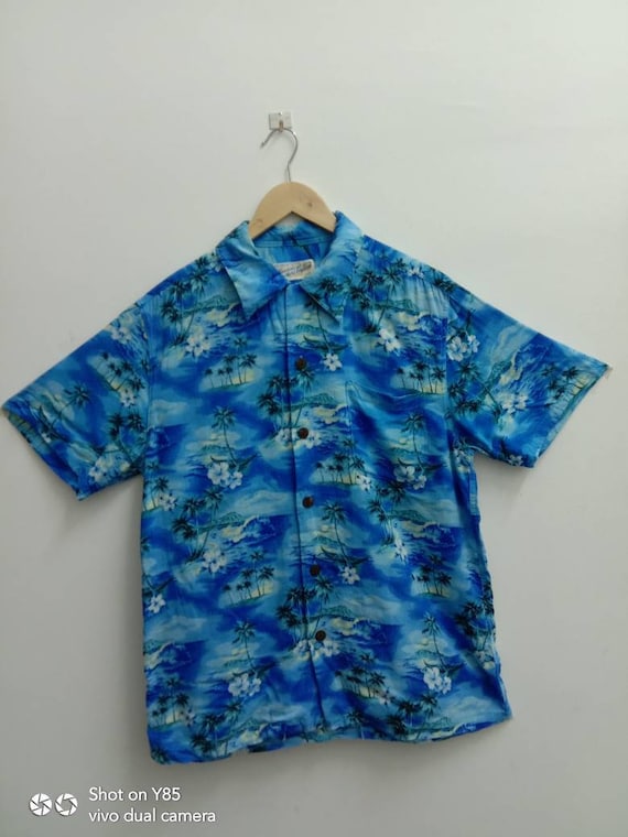 Vintage 80s HAWAIIAN ALOHA TROPICAL shirt, Flower… - image 1