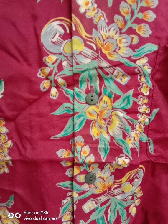 Vintage 90s EDWIN HAWAIIAN shirt, Flower Fullprin… - image 5