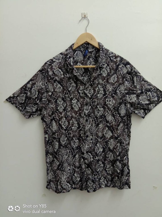 restante comunidad bolso Vintage H&M camisa hawaiana diseño de piel de serpiente - Etsy México
