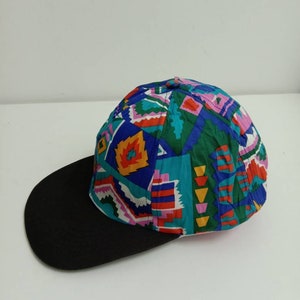 Rare Vintage ABSTRACT Hat,Aztec tribal, sportswear, sport cap, colorful hat 976 image 3