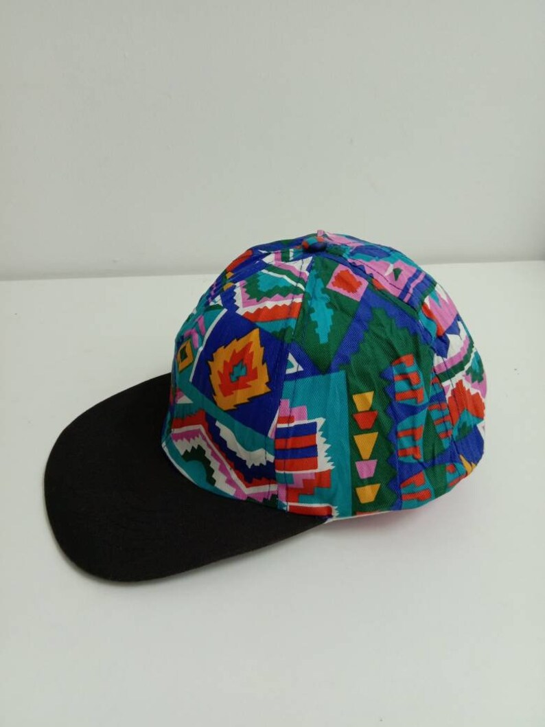 Rare Vintage ABSTRACT Hat,Aztec tribal, sportswear, sport cap, colorful hat 976 image 3