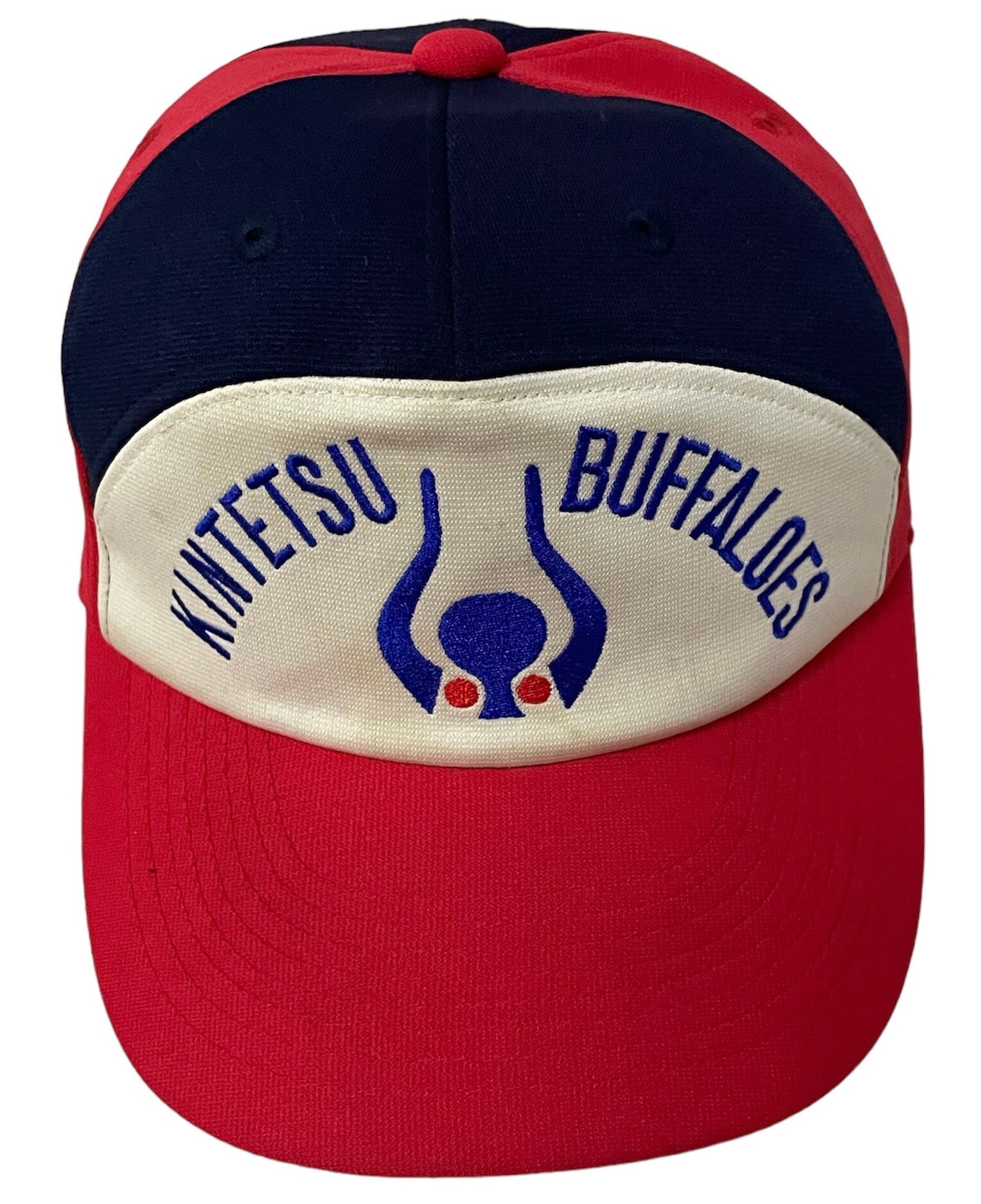 Kintetsu Buffalos メッシュキャップ 赤青 Rare Vintage KINTETSU BUFFALOES by Asics Hat, Vintage Japanese