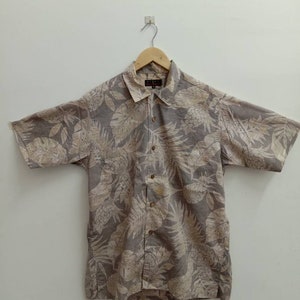 Vintage jaren 90 SISSY By KANSAI YAMAMOTO Hawaiiaans shirt, ananasontwerp, fruit, bloem, bloemen, houten knop (221)