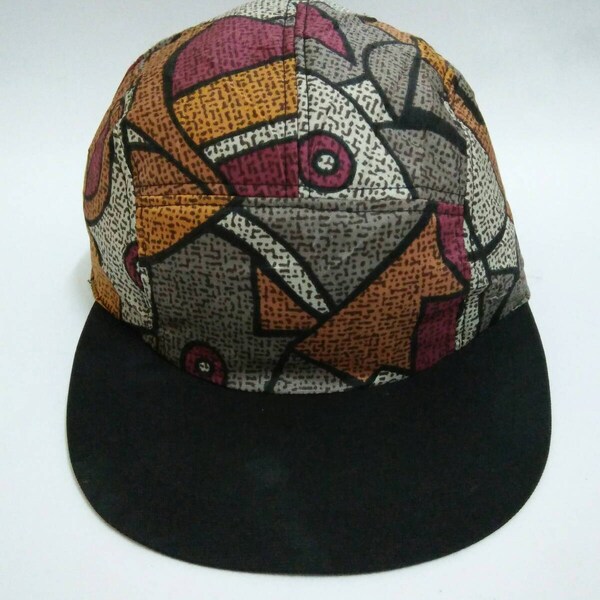 Rare Vintage YAHAMA Five Panel Hat Cap, Yamaha Ski Cap, Aztec tribal, abstract, sportswear, sport cap (449)