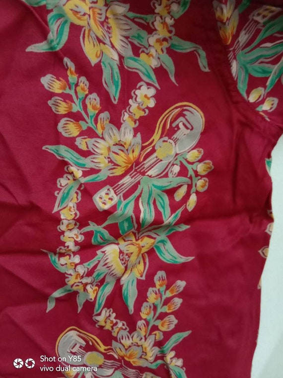 Vintage 90s EDWIN HAWAIIAN shirt, Flower Fullprin… - image 7