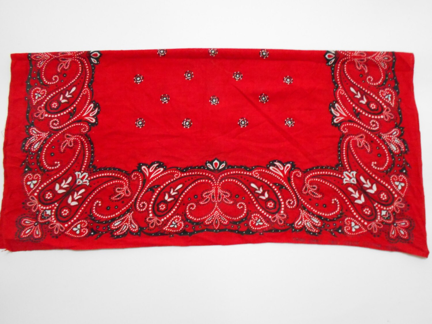VINTAGE BANDANA Trad Chief Fast Color Bandana Paisley Red Etsy