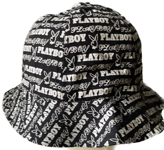 Rare Vintage PLAYBOY Bucket Hat, Full Print Logo, Casual