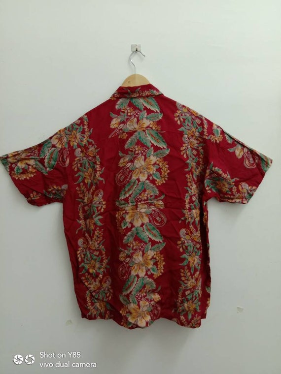 Vintage 90s EDWIN HAWAIIAN shirt, Flower Fullprin… - image 3