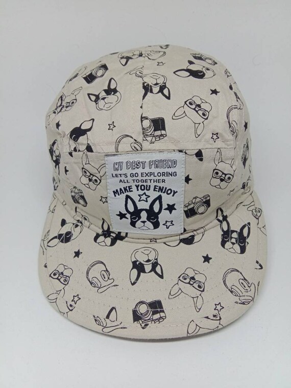 Rare Vintage Dog fullprint hat, my best friend, make you enjoy, bulldogs, kids hat (618)