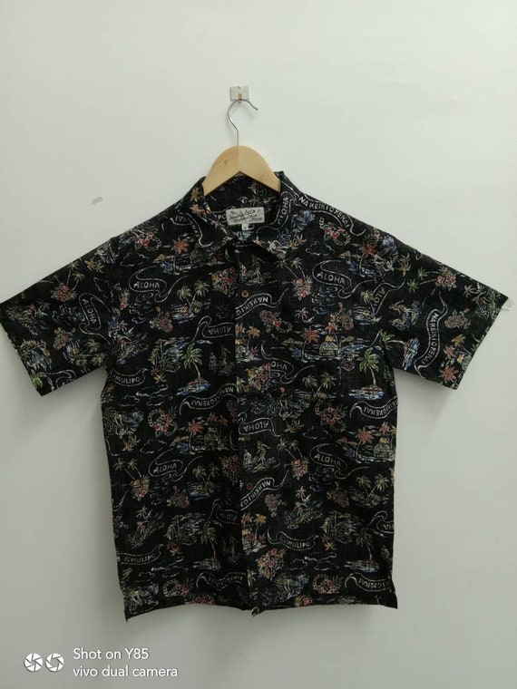 Vintage 90s PIKO Hawaiian shirt, Flower,Aloha,woo… - image 1