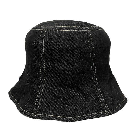Rare Vintage Jeans bucket Hat, denim hat, black c… - image 2