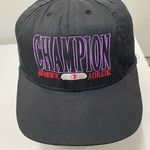 Rare Vintage CHAMPION AUTHENTIC ATHLETIC cap, snapback, sport cap, spell out logo, Champions products hat cap, Made in usa(202)