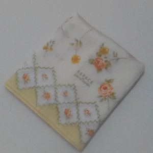Vintage ESPACE by Pierre Cardin flower handkerchief, pierre cardin, floral, espace handkerchief, pierre cardin scarf, rare handkerchief,H03