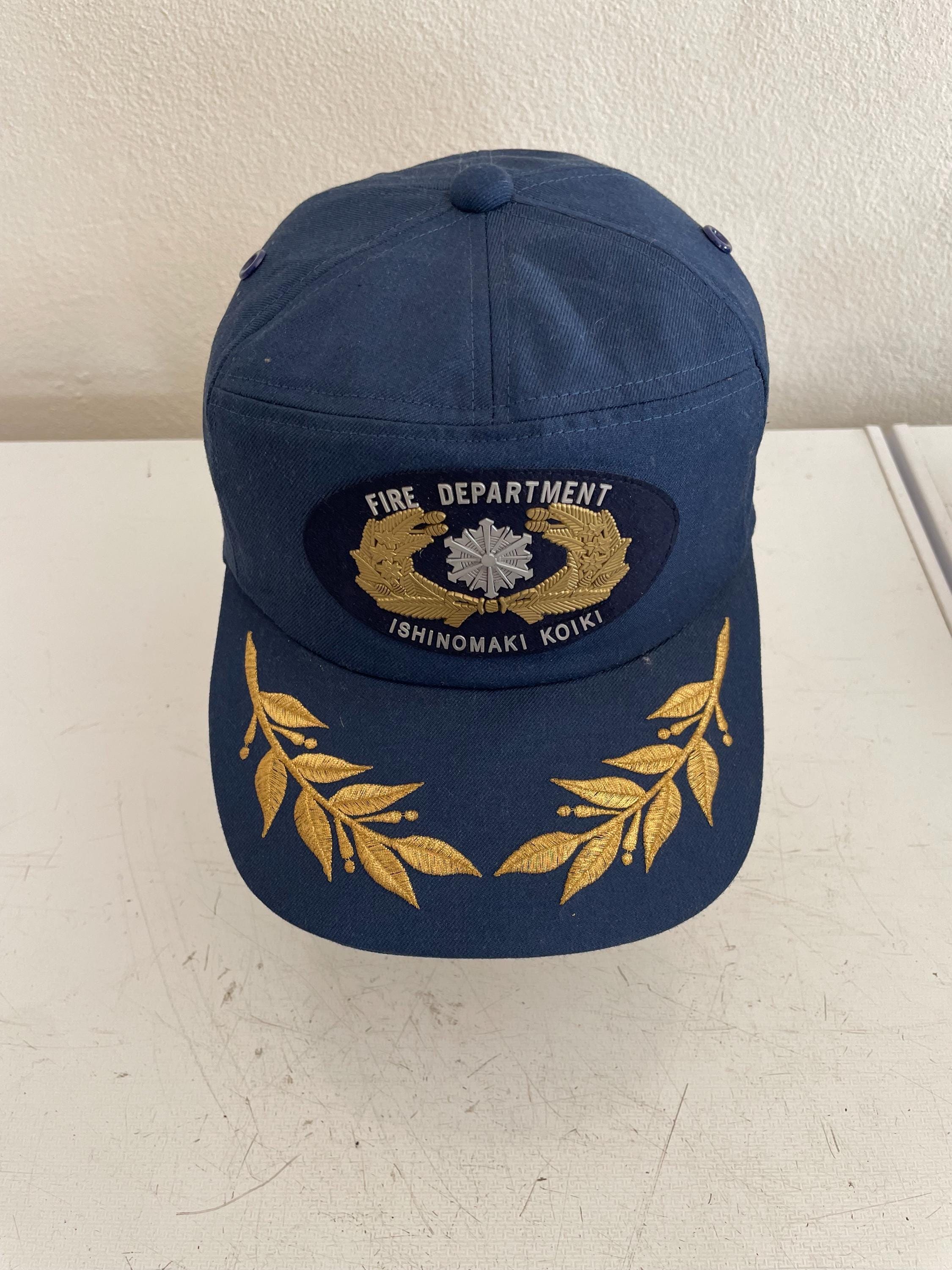 希少なヴィンテージ石巻小粋消防署チーム帽子、消防士帽子、消防士