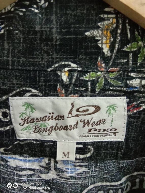 Vintage 90s PIKO Hawaiian shirt, Flower,Aloha,woo… - image 9