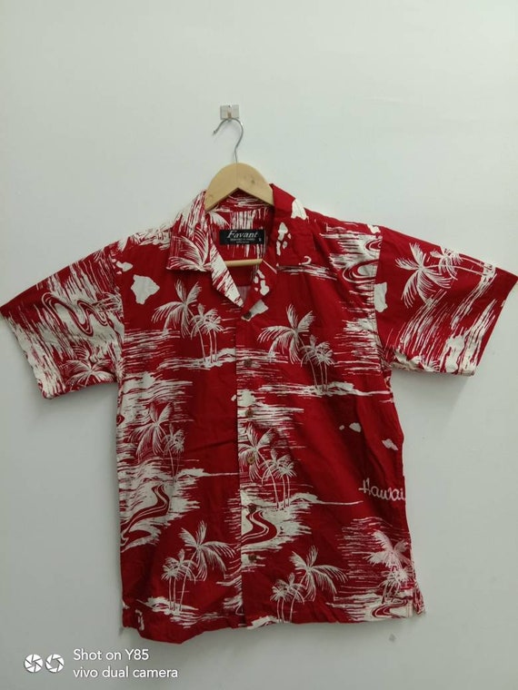 Rare Vintage 90s FAVANT Hawaii shirt, Flower desi… - image 1