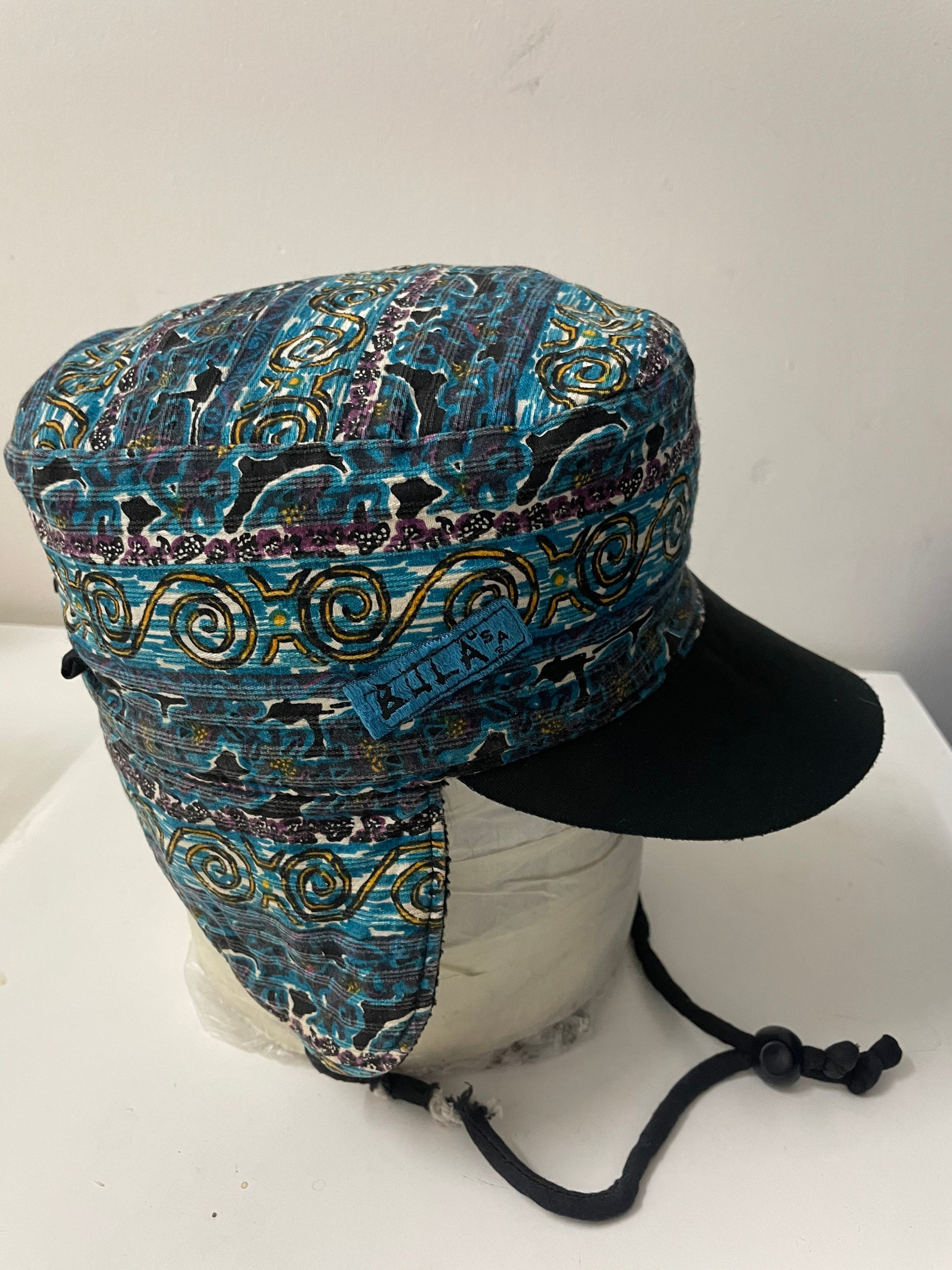 Rare Vintage BULA USA Hat, Soft brim, patrón nativo, azteca, boho
