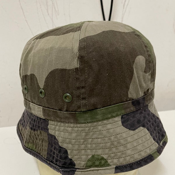 Rare Vintage CAMOUFLAGE Bucket Hat, camo hat, Ny hat, casual, hunting, fishing, army, soldiers, gift