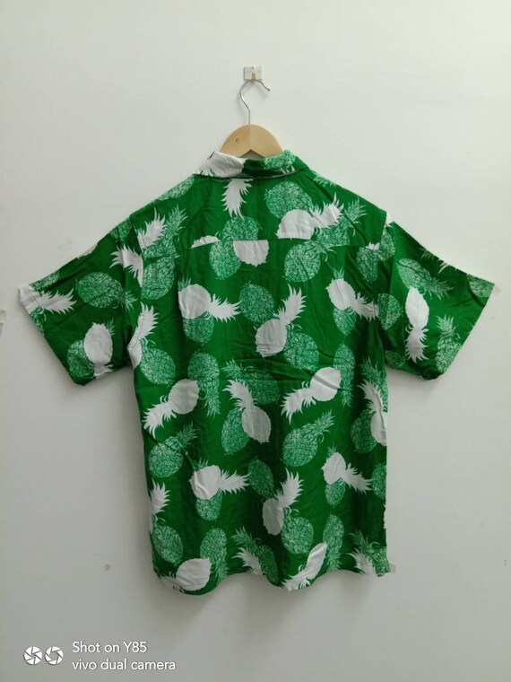fruit Vintage 90s Hawaiian HISTORY BOOK Shirt flower floral Pineapple design 53