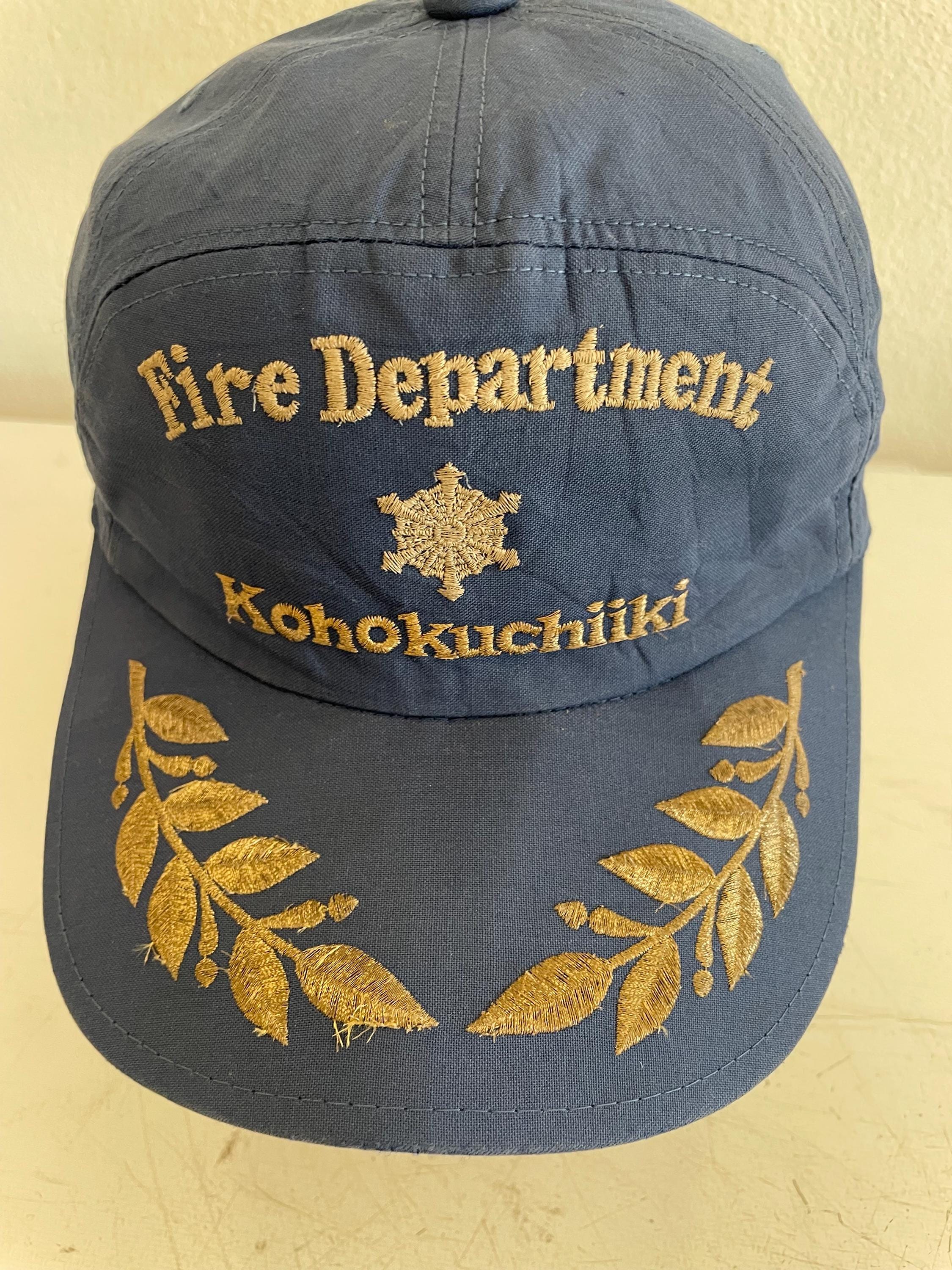 消防風　ネイビーキャップ 葉金色刺繍付き！ 消防風ネイビーキャップ 金色葉刺繍付き！ - メルカリ