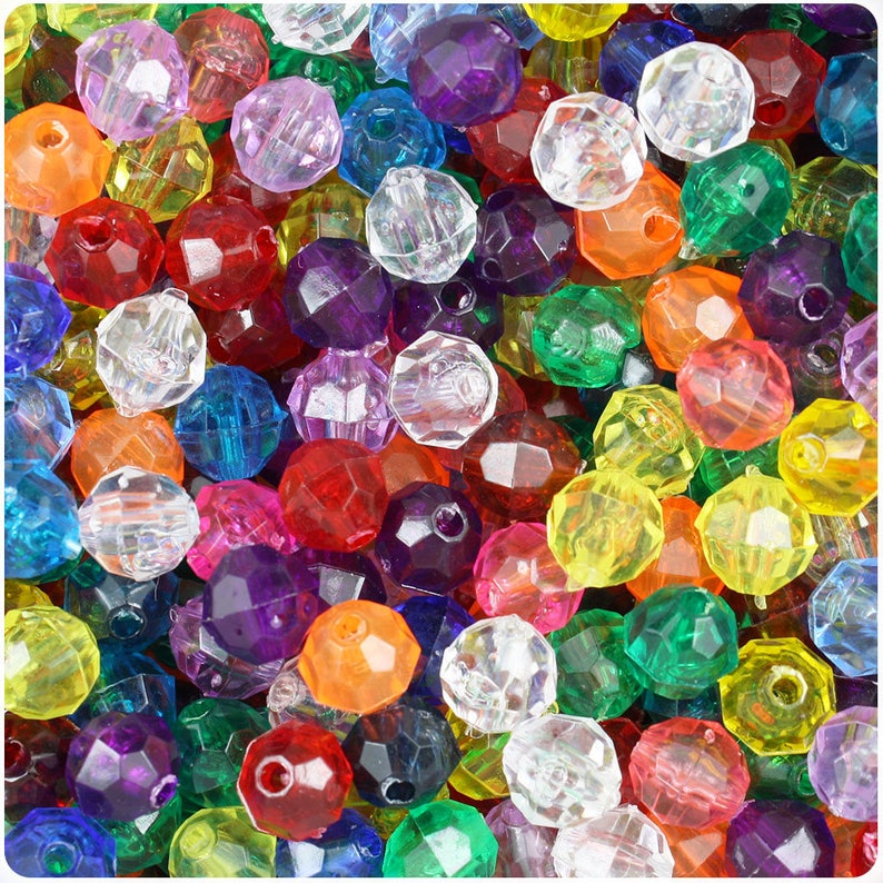 140 4MM MultiColor Faceted Plastic Beads a great price Etsy