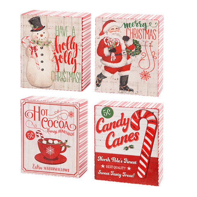 Vintage Christmas Table Decorations Glitter, 4.75 x 5.75 inches , you will get the Hot Cocoa Sign