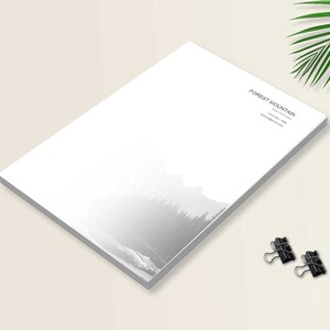Plantilla de membrete creativo / Diseño de membrete de las Montañas Rocosas / Descarga instantánea / Papelería imprimible y editable