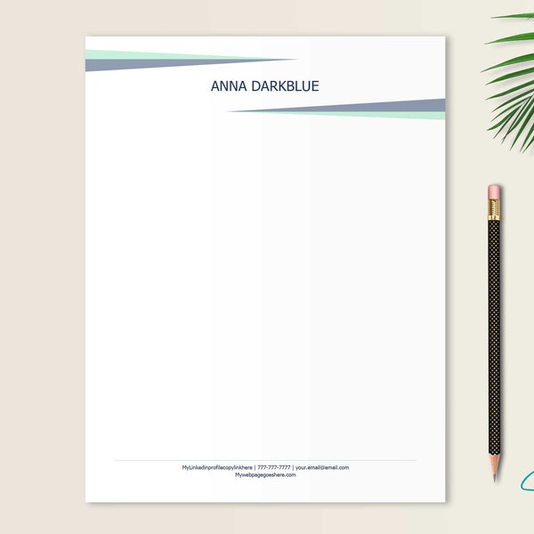Personal Letterhead | Letter Stationery | Stationery Download | Stationery Template | Personalized Design Editable in Word | DIY Stationery