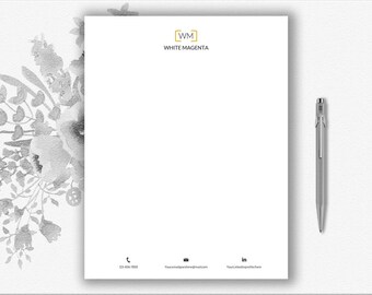 printable stationery letterhead template writing paper etsy