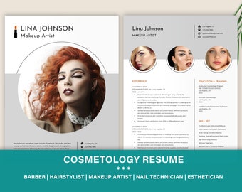 Currículum vitae de maquillador, plantilla de currículum moderno, currículum de esteticista, currículum de belleza, currículum de cosmetología, consejos de redacción de currículum de maquillador