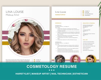 Currículum vitae de maquillador, plantilla de currículum moderno, currículum de esteticista, currículum de belleza, currículum de cosmetología, consejos de redacción de currículum de maquillador