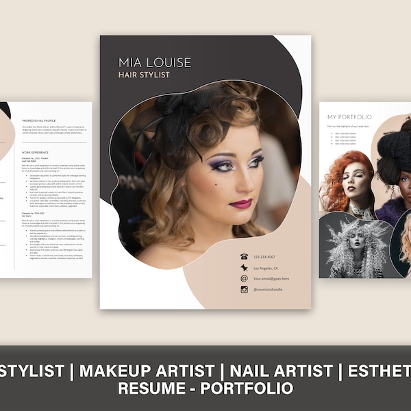 Hair Stylist Resume Design | Hair Stylist Portfolio | Hairdresser CV | Resume Writing Tips | Cosmetology Resume | Beauty Resume | CV Design