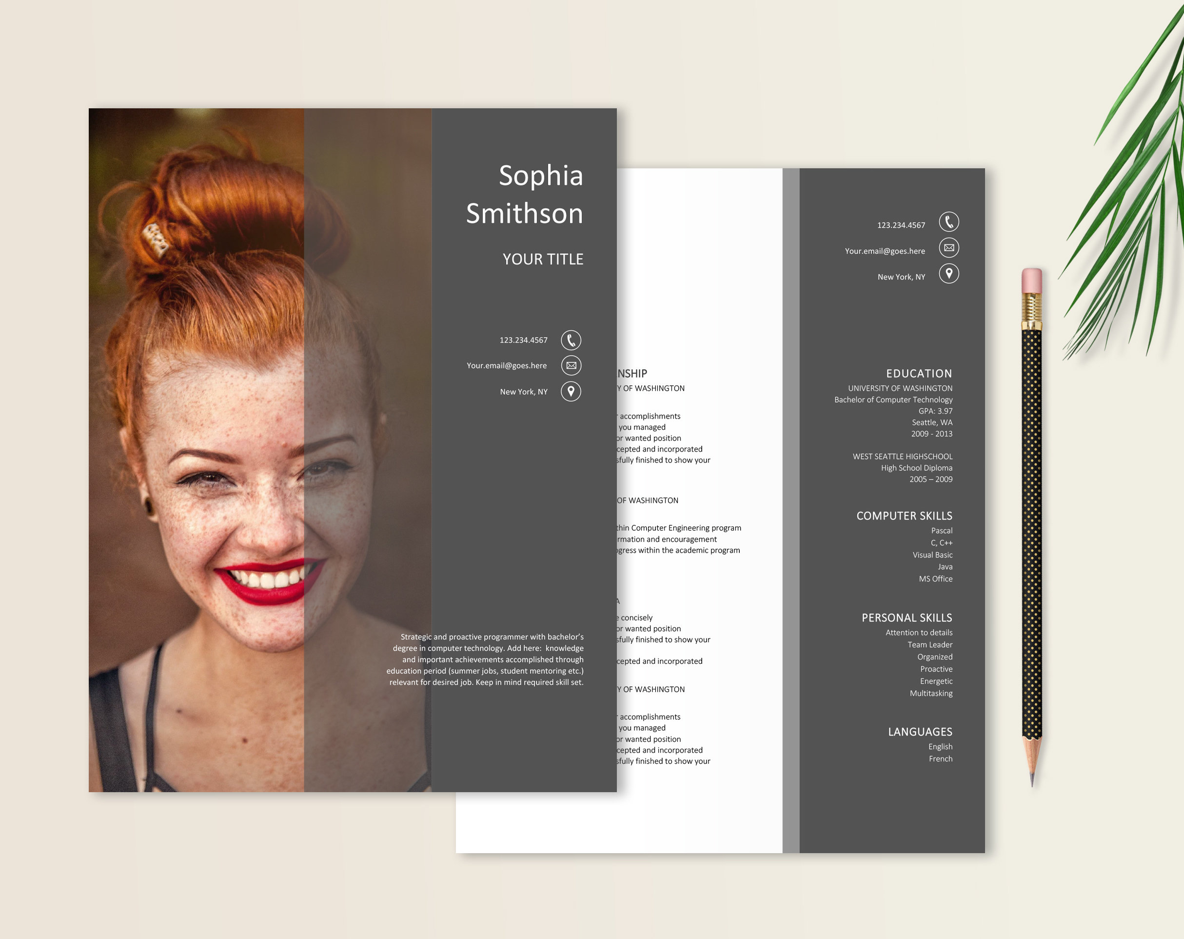 Career Starter Pack CV Starter Pack Internship Resume Template Editable ...